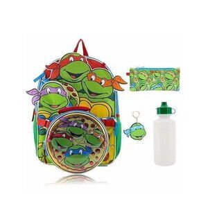 Teenage Mutant Ninja Turtles 5 piece Backpack Set Lunch, Water,Case, Key Fob NWT